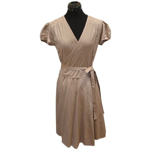 Calypso Christiane Celle Silk Wrap Dress Blush Cap Sleeve Romantic Small - Picture 1 of 9